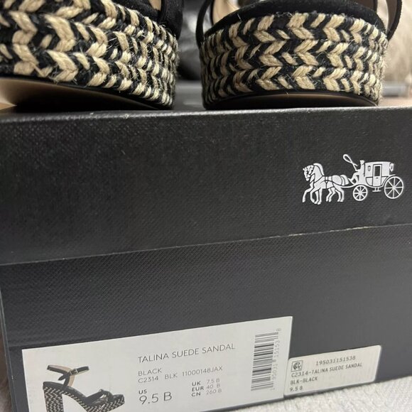 Coach Talina Black Platform Espadrille Sandals Shoes Pumps Heels 9.5 B NEW‎ - Picture 7 of 8